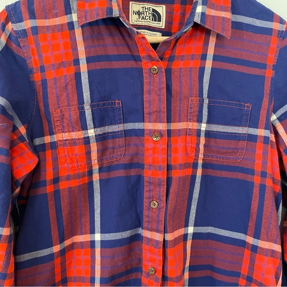 The North Face Red and Blue Plaid Button Down Shirt - Picture 2 of 6